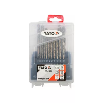 YATO Set de burghie elicoidale din 19 piese 1-10 mm HSS Co