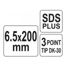 YATO Burghiu pentru rocă 6,5 x 200/130 mm SDS-Plus
