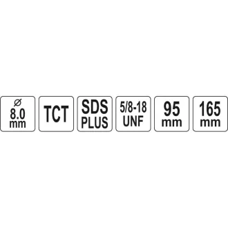 YATO Decupator circular cu centrare 8 mm 5/8" SDS-Plus