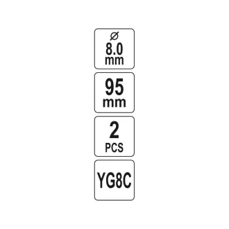   YATO Burghiu pentru centrare, pentru tăietor circular 8 x 95 mm (2 buc)
