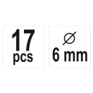 YATO Set de dălți 6 mm, 17 piese