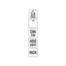 YATO Burghiu elicoidal 3,5 x 70/40 mm inox HSS Premium