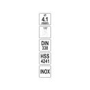 Burghiu elicoidal YATO 4,1 x 75/44 mm din inox HSS Premium