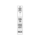 YATO Burghiu elicoidal 6,0 x 93/56 mm inox HSS Premium