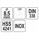 YATO Burghiu elicoidal 8,5 x 115/73 mm inox HSS Premium
