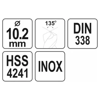 YATO Burghiu elicoidal 10,2 x 130/85 mm inox HSS Premium