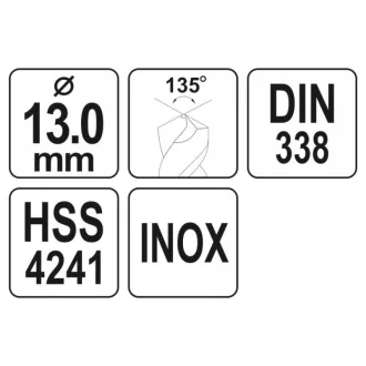 YATO Burghiu elicoidal 13,0 x 150/100 mm inox HSS Premium
