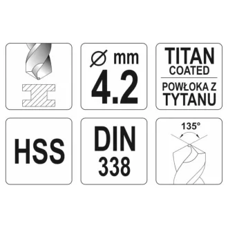 YATO Burghiu 4,2 x 75/43 mm HSS-TiN