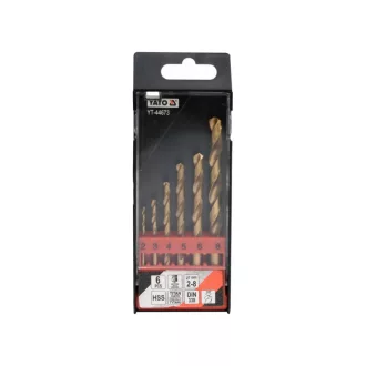 YATO Set de burghie în spirală 6 piese 2-8 mm HSS-TiN
