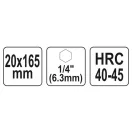 Burghiu pentru lemn YATO 20 x 165 mm cu prindere pentru bit