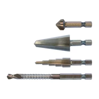 Set multiplu de burghiu YATO Step cu suport din 4 piese