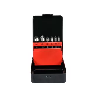   Set de freze YATO pentru metal 6 piese (6,3-8,3-10,4-12,4-16,5-20,5 mm) HSS cu suport pentru biți