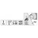 YATO Set burghie trepte 3 piese inox