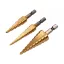 Set de burghie YATO Step din 3 piese nitrură de titan HSS