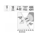 Burghiu pas YATO 4-22 mm 10 trepte HSS nitrura de titan