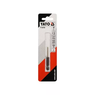   YATO Burghie elicoidale 1,5 x 63/18 mm HSS-TiN cu prindere de bit