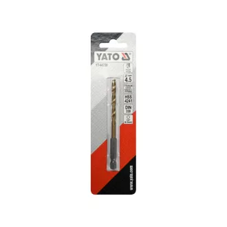   YATO Burghiu elicoidal 4,5 x 100/47 mm HSS-TiN cu prindere pentru bit