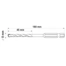 YATO Burghiu universal 8,0 x 100/45 mm cu prindere bit