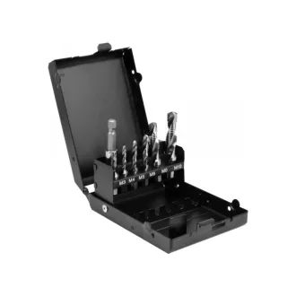   YATO Set de burghie combinate cu mașină de găurit și filetat, 7 piese cu prindere bit (M3-M4-M5-M6-M8-M10)