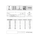 YATO Set de burghie combinate cu mașină de găurit și filetat, 7 piese cu prindere bit (M3-M4-M5-M6-M8-M10)