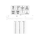 YATO Set burghiu elicoidal cu prindere bit 10 piese 1,5-6 mm HSS 6542