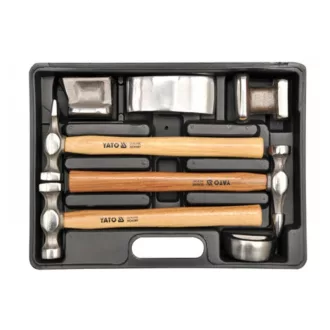   Set de ciocane și dispozitive de îndreptat pentru caroserie YATO cu mâner din hickory din 7 piese