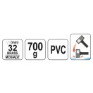 YATO Ciocan din plastic și cupru 700 g fără recul 32 mm