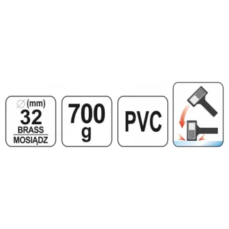 YATO Ciocan din plastic și cupru 700 g fără recul 32 mm