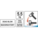 Ciocan de cauciuc YATO 5500 g fără recul 105x105x180 mm