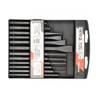   YATO Set de tăiere plată, perforatoare și știfturi 12 bucăți