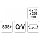 YATO Tija dalta 250 mm SDS-Plus