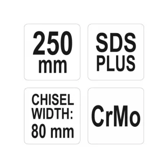 YATO Tijă lată de daltă 80 x 250 mm SDS-Plus
