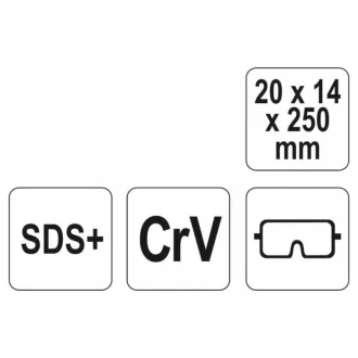 YATO Tijă plată de daltă 20 x 250 mm SDS-Plus