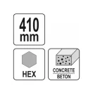 YATO Tijă ascuțită de daltă 410 mm HEX