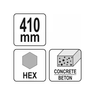 YATO Tijă ascuțită de daltă 410 mm HEX