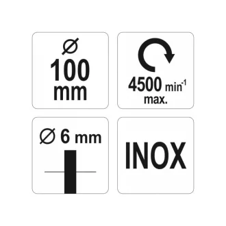 YATO Perie cu tijă pentru freză 100 mm inox