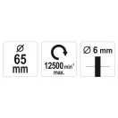 YATO Perie circulară cu ax de 65 mm torsadată
