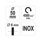 YATO Perie circulară cu arbore 50 mm inox