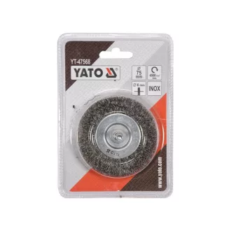 YATO Perie circulară cu ax 75 mm inox