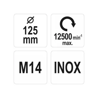 YATO Perie circulară înclinată M14 125 mm inox