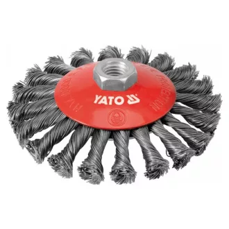   YATO Perie circulară cu filamente torsionate înclinată M14 125 mm inox
