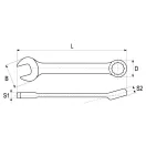 YATO Cheie scurtă 11 mm / 100 mm CrV