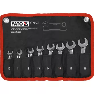   Set de chei combinate cu clichet YATO 8 piese scurte 10-19 mm