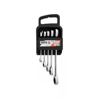   Set chei cu clichet YATO 5 piese (8 x 9,10 x 11,12 x 13,14 x 15,17 x 19 mm) CrV