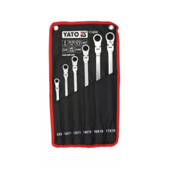   YATO Set de chei stelate articulate, 6 piese, 8 - 19 mm, extra lungi