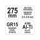 YATO Clește pentru profile (pentru gips carton) 275 mm d= 0,5-0,8 mm