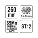 YATO Clește pentru alinierea profilurilor (pentru gips-carton) 260 mm d= 0,5-0,8 mm