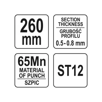   YATO Clește pentru alinierea profilurilor (pentru gips-carton) 260 mm d= 0,5-0,8 mm