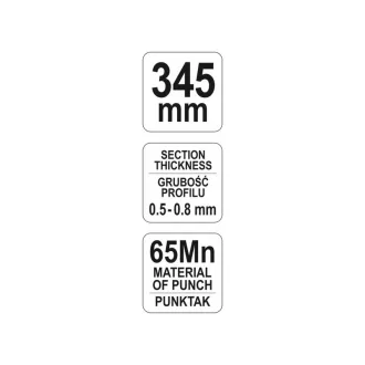   YATO Clește pentru profiluri (pentru gips-carton), 345 mm, d= 0,5-0,8 mm