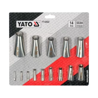 YATO Set de vârfuri pentru pistol de silicon 14 piese inox